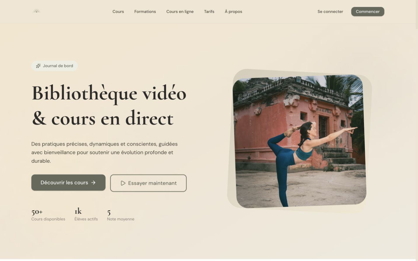 Accueil du site Prana Motion sur ordinateur